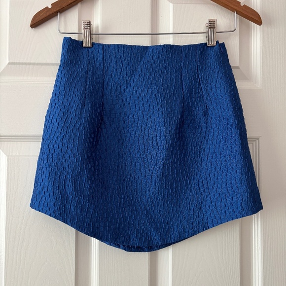 Zara Satin Effect Mini Skirt - Blue Size S/M - Picture 3 of 6